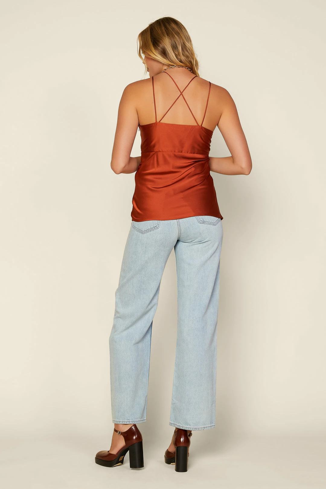 SKIES ARE BLUE Satin Draped Cami 6 SKIES ARE BLUE Satin Draped Cami