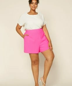 SKIES ARE BLUE Clothing Plus Size - Neon Structured Shorts