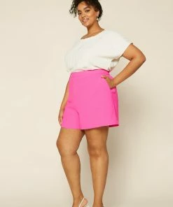 SKIES ARE BLUE Clothing Plus Size - Neon Structured Shorts