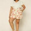 SKIES ARE BLUE Clothing Plus Size - Floral Linen Shorts 1 SKIES ARE BLUE Clothing Plus Size - Floral Linen Shorts