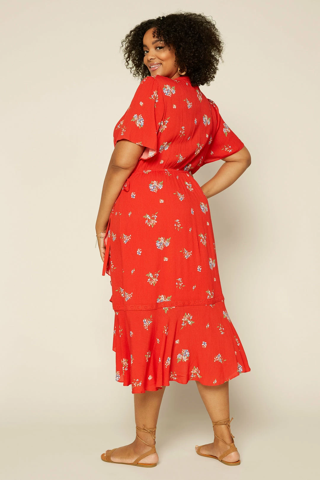 SKIES ARE BLUE Clothing Plus Size - Floral Wrap Midi Dress 7 SKIES ARE BLUE Clothing Plus Size - Floral Wrap Midi Dress