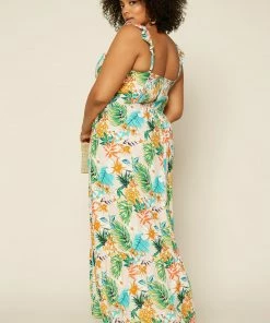 SKIES ARE BLUE Clothing Plus Size - Elliot Botanical Maxi Dress 11 SKIES ARE BLUE Clothing Plus Size - Elliot Botanical Maxi Dress