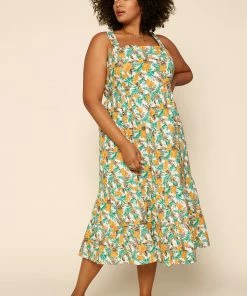 SKIES ARE BLUE Clothing Plus Size - Tropical Tie Shoulder Dress 9 SKIES ARE BLUE Clothing Plus Size - Tropical Tie Shoulder Dress