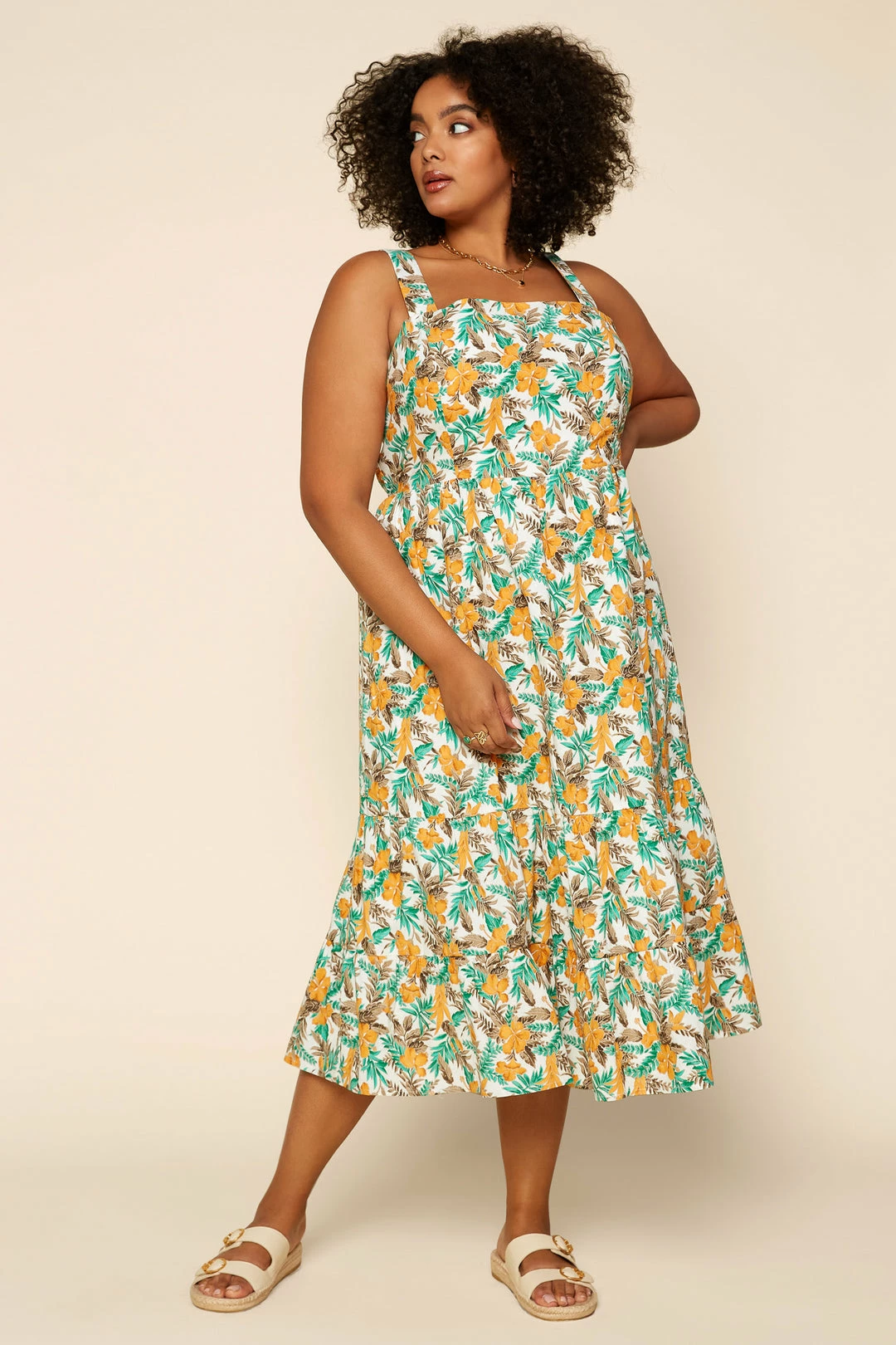 SKIES ARE BLUE Clothing Plus Size - Tropical Tie Shoulder Dress 5 SKIES ARE BLUE Clothing Plus Size - Tropical Tie Shoulder Dress