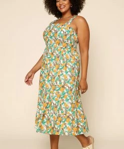 SKIES ARE BLUE Clothing Plus Size - Tropical Tie Shoulder Dress 10 SKIES ARE BLUE Clothing Plus Size - Tropical Tie Shoulder Dress