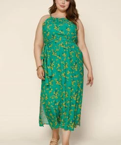 SKIES ARE BLUE Plus Size - Floral Halter Dress New In Plus Size