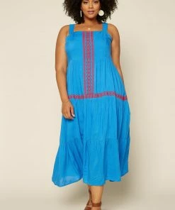 SKIES ARE BLUE Plus Size - Finley Embroidered Midi Dress Clothing