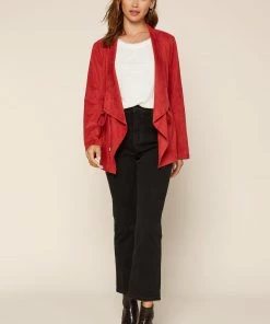 SKIES ARE BLUE Faux Suede Drape Jacket 11 SKIES ARE BLUE Faux Suede Drape Jacket