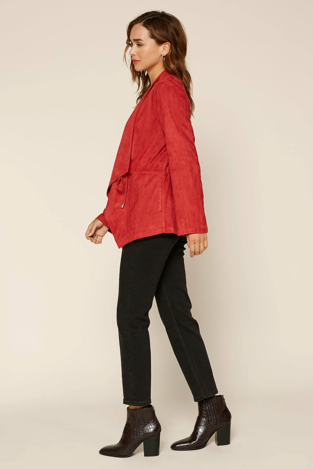 SKIES ARE BLUE Faux Suede Drape Jacket 4 SKIES ARE BLUE Faux Suede Drape Jacket