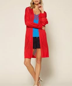 SKIES ARE BLUE Pointelle Bubble Sleeve Cardigan Clothing