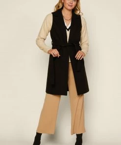 SKIES ARE BLUE Eden Belted Long Vest Clothing