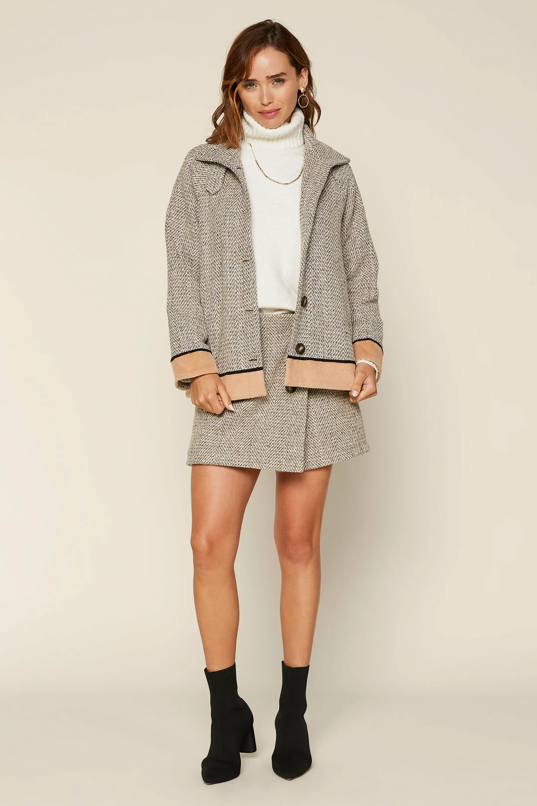 SKIES ARE BLUE Clothing Sydney Herringbone Skort 6 SKIES ARE BLUE Clothing Sydney Herringbone Skort