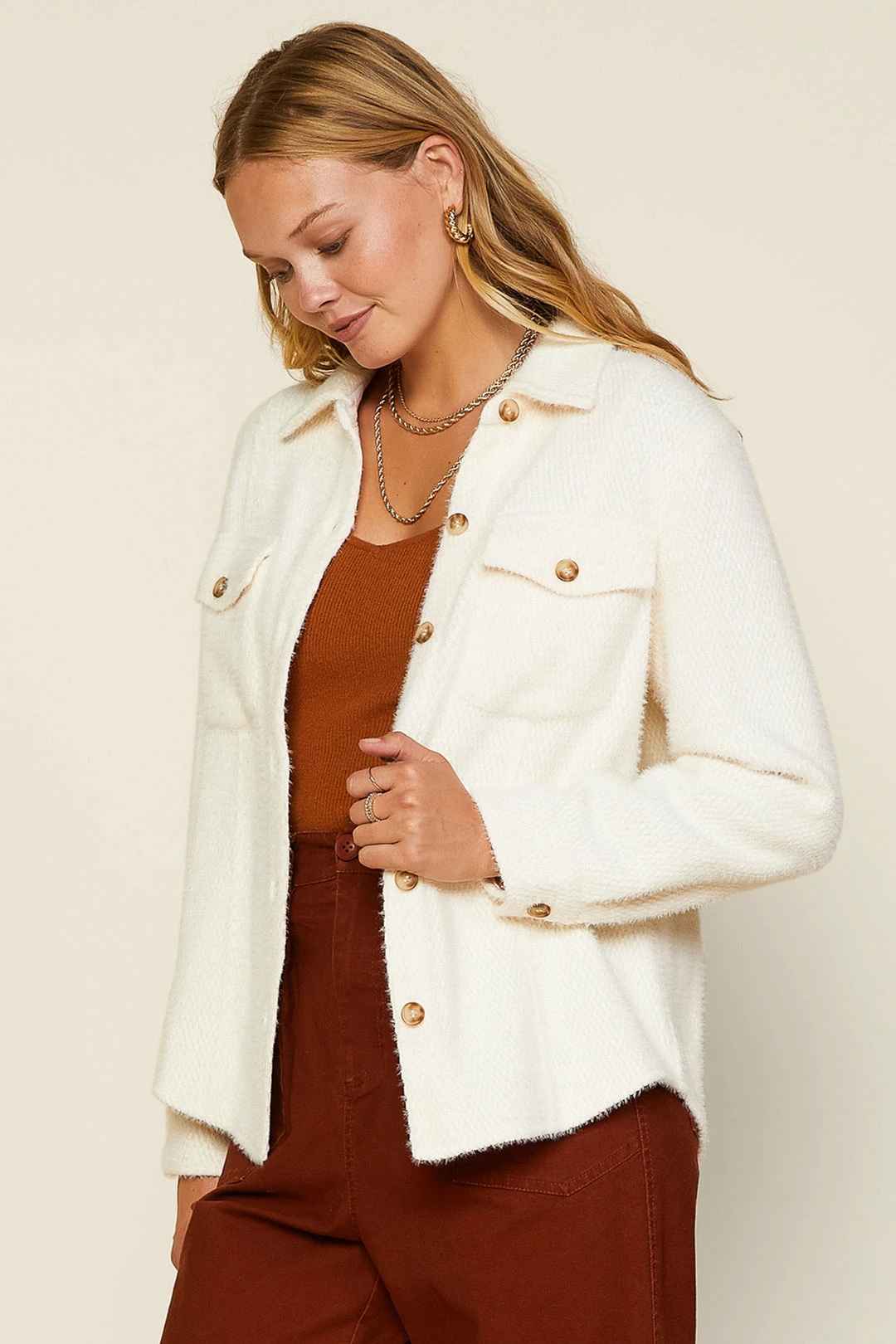 SKIES ARE BLUE Myra Button Down Shacket 3 SKIES ARE BLUE Myra Button Down Shacket