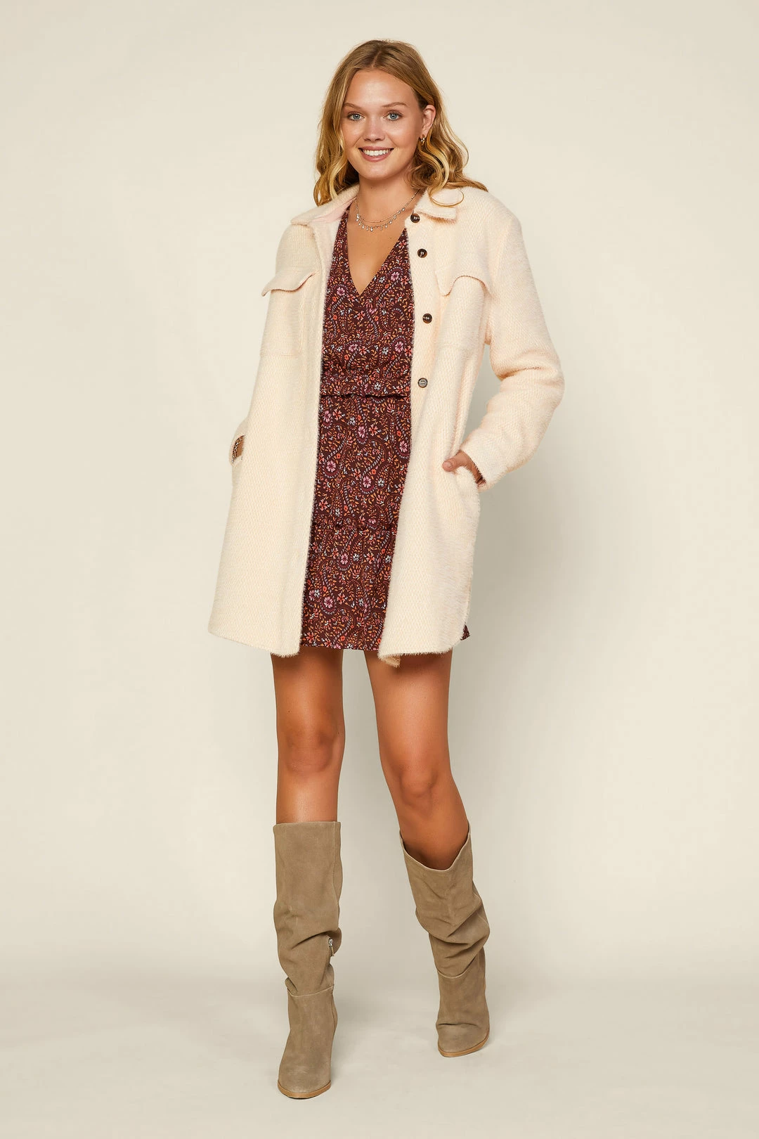 SKIES ARE BLUE Knit Knee Length Shacket Clothing 5 SKIES ARE BLUE Knit Knee Length Shacket Clothing