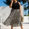 SKIES ARE BLUE Plus Size - Botanical Pleated Midi Skirt New In Plus Size