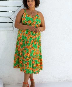 SKIES ARE BLUE Plus Size - Tropical Print Maxi Dress New In Plus Size