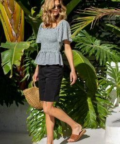 SKIES ARE BLUE Gingham Smocked Top New In Clothing 9 SKIES ARE BLUE Gingham Smocked Top New In Clothing