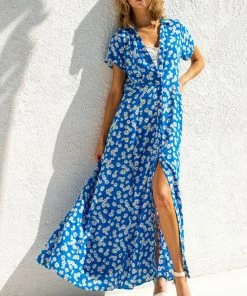 SKIES ARE BLUE New In Clothing Floral Print Maxi Shirt Dress