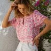 SKIES ARE BLUE Sweet Floral Ruffled Top New In Clothing