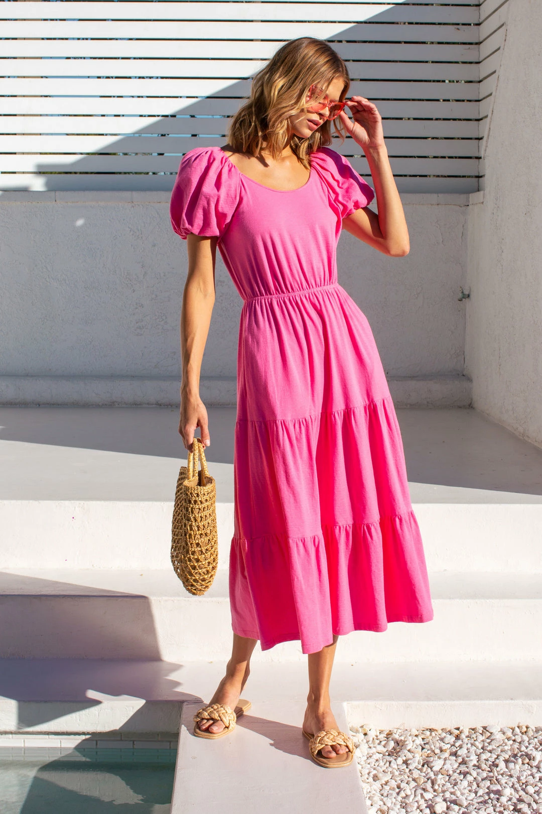 SKIES ARE BLUE Puff Sleeve Midi Dress New In Clothing 3 SKIES ARE BLUE Puff Sleeve Midi Dress New In Clothing