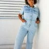 SKIES ARE BLUE Plus Size - Denim Utility Jumpsuit