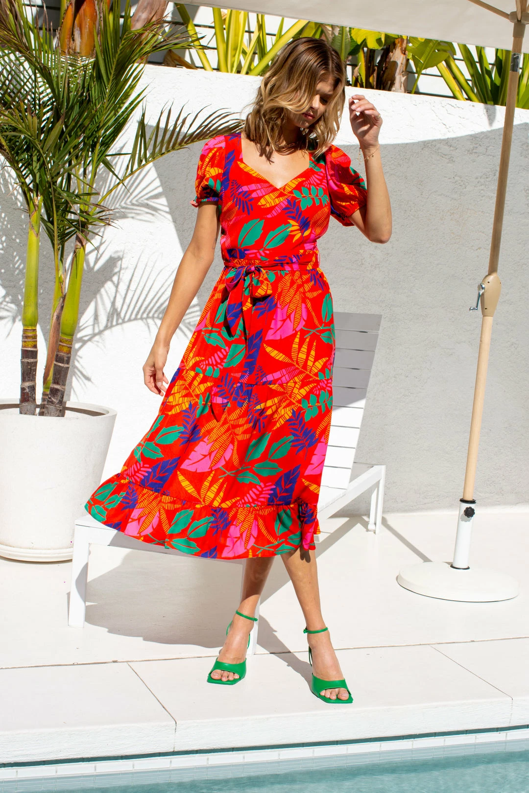 SKIES ARE BLUE Tropical Print Midi Dress New In Clothing 3 SKIES ARE BLUE Tropical Print Midi Dress New In Clothing