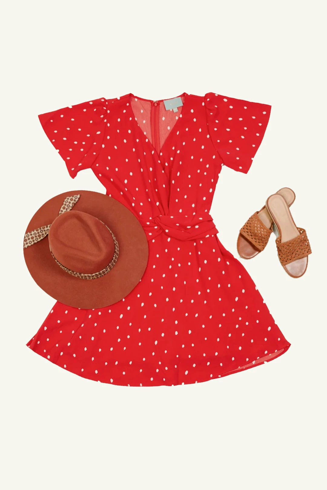 SKIES ARE BLUE Front Twist Dot Dress 4 SKIES ARE BLUE Front Twist Dot Dress