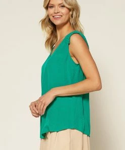 SKIES ARE BLUE Pleated Shoulder Top Clothing