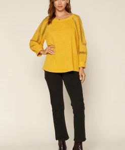 SKIES ARE BLUE Clothing Crochet Trim Knit Top 12 SKIES ARE BLUE Clothing Crochet Trim Knit Top