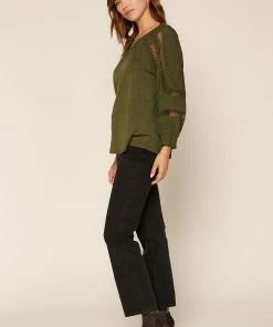 SKIES ARE BLUE Crochet Trim Knit Top Clothing