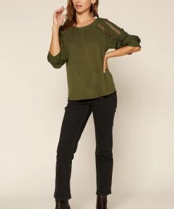 SKIES ARE BLUE Crochet Trim Knit Top Clothing