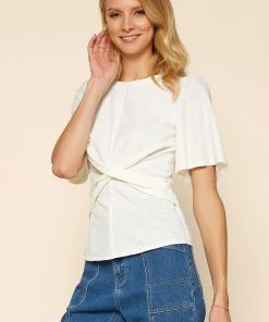 SKIES ARE BLUE Clothing Front Twist Knit Top