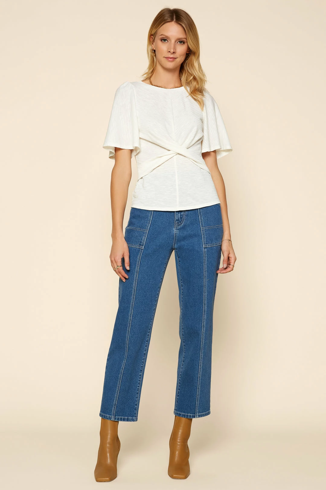 SKIES ARE BLUE Clothing Front Twist Knit Top 4 SKIES ARE BLUE Clothing Front Twist Knit Top