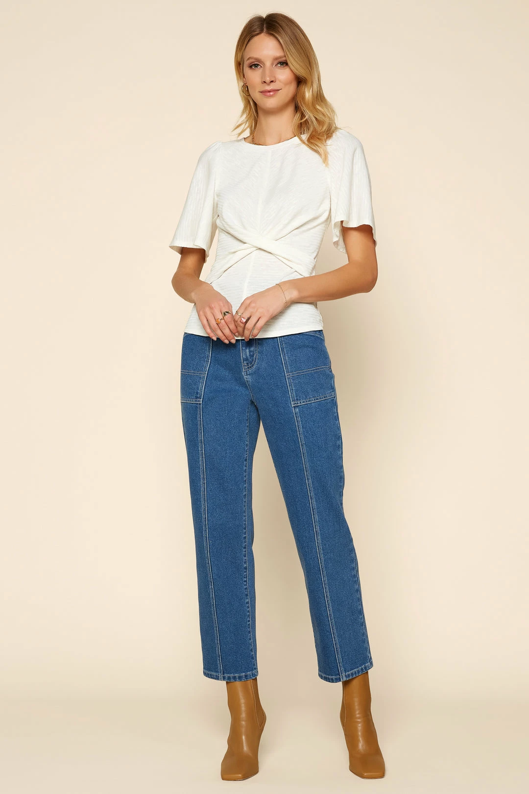 SKIES ARE BLUE Clothing Front Twist Knit Top 5 SKIES ARE BLUE Clothing Front Twist Knit Top