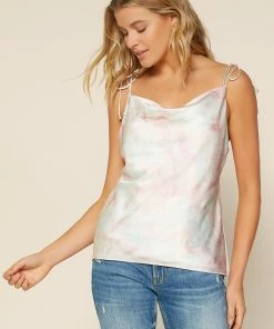 SKIES ARE BLUE Clothing Tie Dye Cowl Top