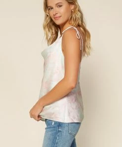 SKIES ARE BLUE Clothing Tie Dye Cowl Top