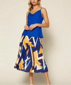 SKIES ARE BLUE Striped Jacquard Cowl Cami Clothing