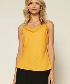 SKIES ARE BLUE Striped Jacquard Cowl Cami