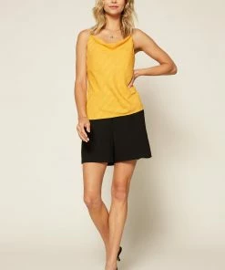 SKIES ARE BLUE Striped Jacquard Cowl Cami