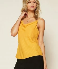 SKIES ARE BLUE Striped Jacquard Cowl Cami