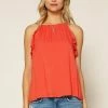 SKIES ARE BLUE Ruffled Halter Top Clothing