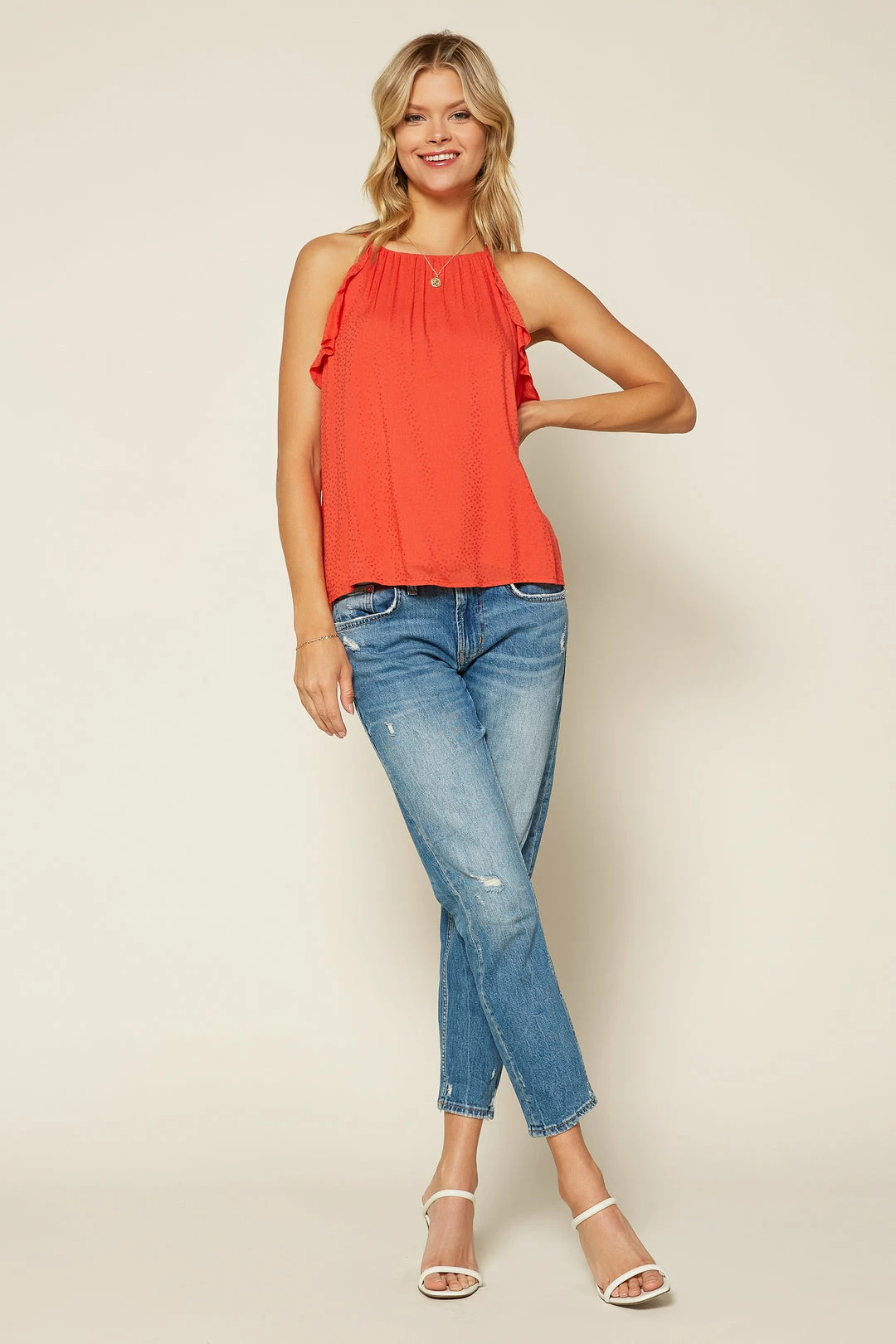 SKIES ARE BLUE Ruffled Halter Top Clothing 4 SKIES ARE BLUE Ruffled Halter Top Clothing