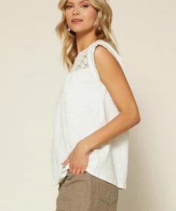 SKIES ARE BLUE Eyelet Knit Top