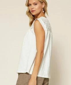 SKIES ARE BLUE Eyelet Knit Top