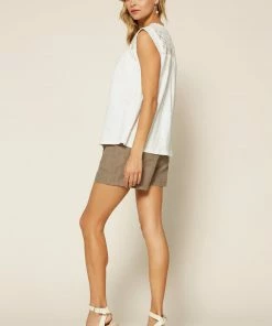 SKIES ARE BLUE Eyelet Knit Top