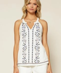 SKIES ARE BLUE Embroidered Halter Knit Top 11 SKIES ARE BLUE Embroidered Halter Knit Top