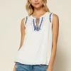 SKIES ARE BLUE Embroidered Tassel Tie Top Clothing 2 SKIES ARE BLUE Embroidered Tassel Tie Top Clothing