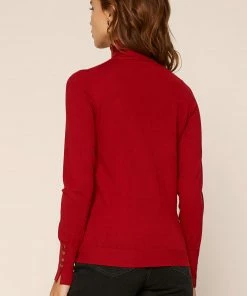 SKIES ARE BLUE Clothing Turtleneck Button Sleeve Top 9 SKIES ARE BLUE Clothing Turtleneck Button Sleeve Top