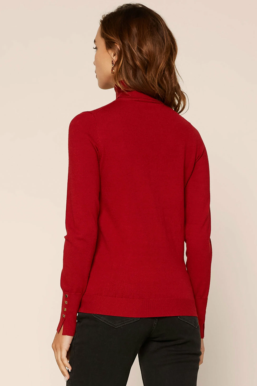 SKIES ARE BLUE Clothing Turtleneck Button Sleeve Top 6 SKIES ARE BLUE Clothing Turtleneck Button Sleeve Top