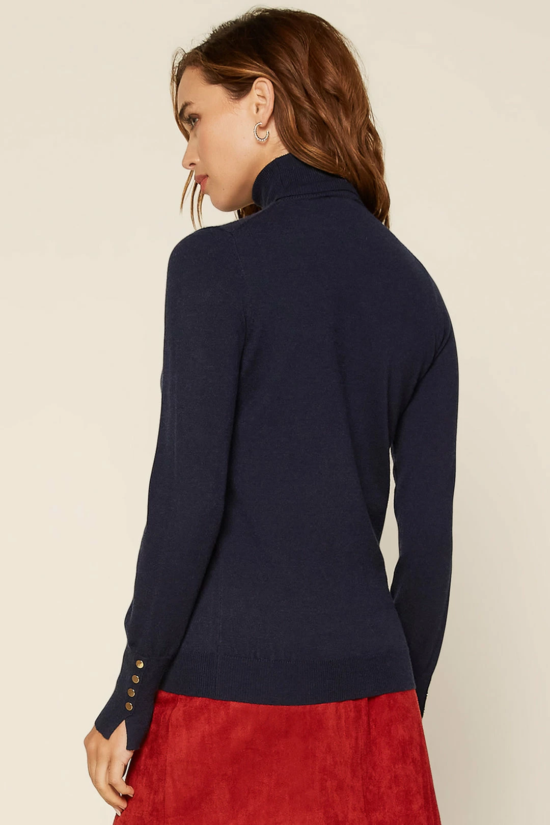 SKIES ARE BLUE Turtleneck Button Sleeve Top 6 SKIES ARE BLUE Turtleneck Button Sleeve Top